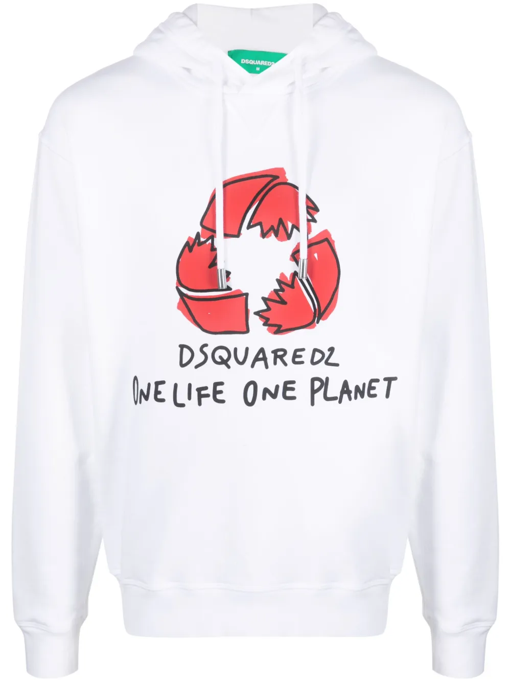 Dsquared2 Logo-print Drawstring Hoodie In White