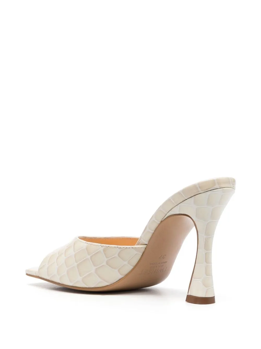  Twinset Crocodile-effect Mules - Neutrals 