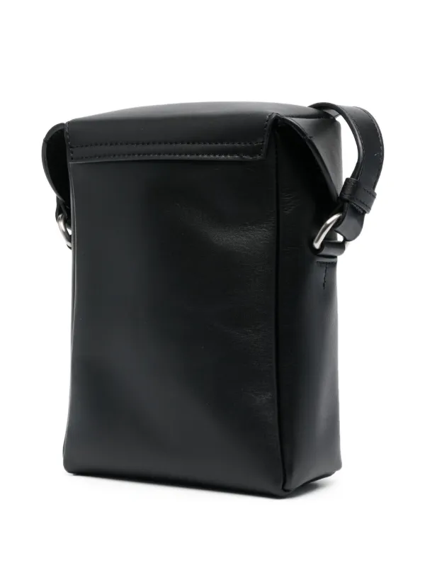Jil Sander クロコパターン レザーハンドバッグ | ブラック