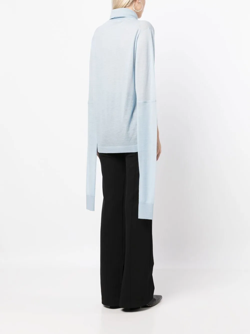 Shop Helmut Lang Cut-out Detail Cashmere Jumper In Blau