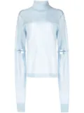 Helmut Lang cut-out detail cashmere jumper - Blue