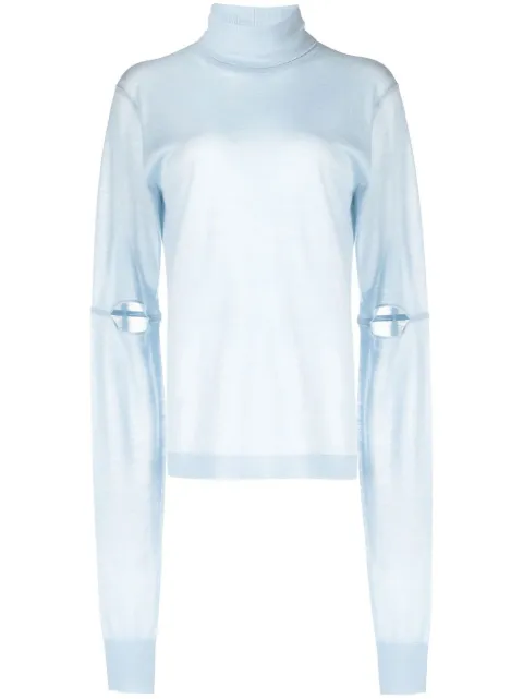 Helmut Lang suéter con detalle de aberturas
