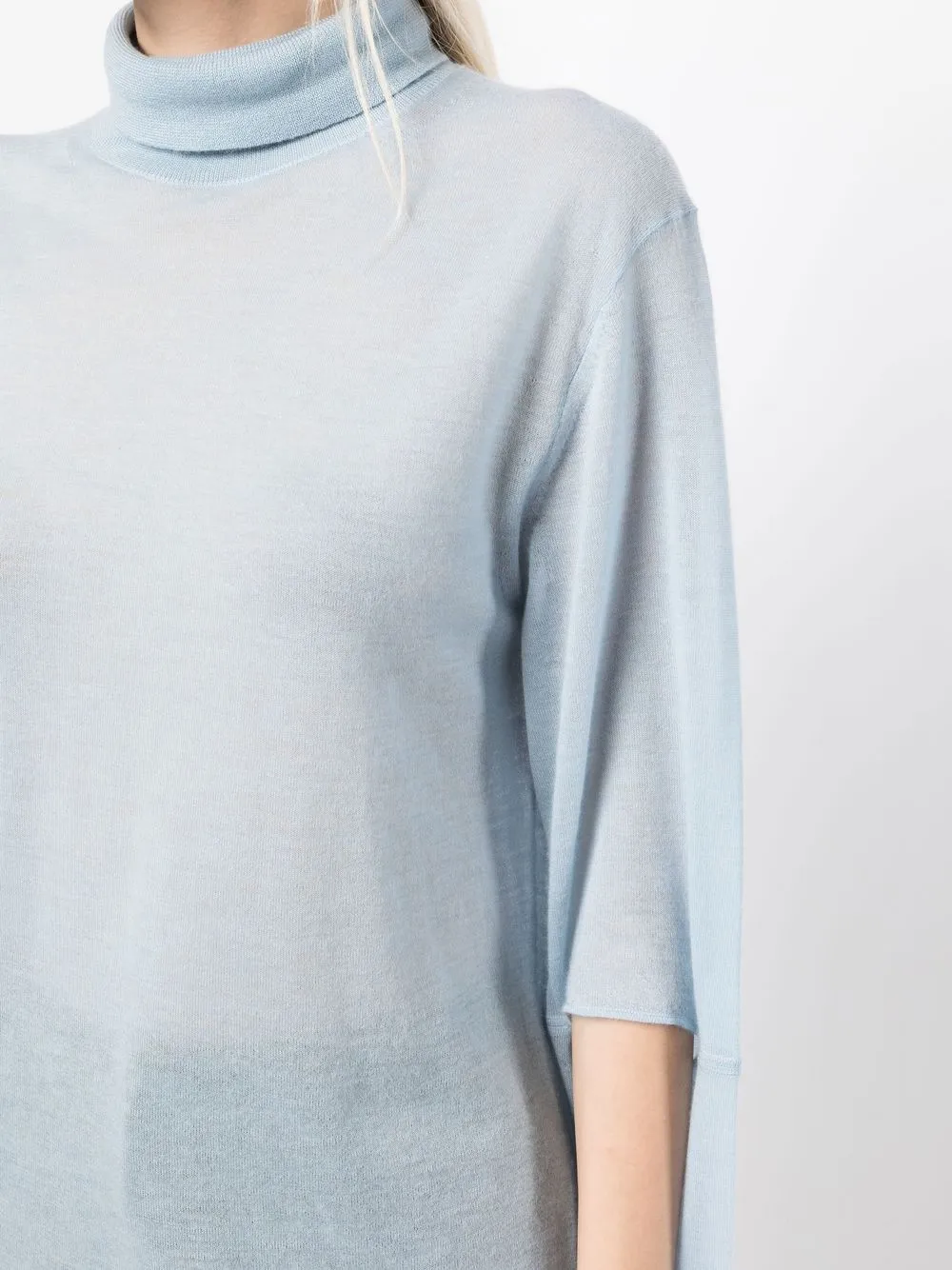 Shop Helmut Lang Cut-out Detail Cashmere Jumper In Blau