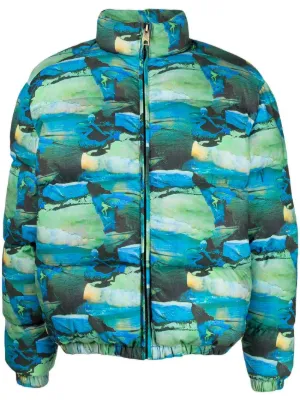 Louis Vuitton green Patchwork Portrait Puffer Jacket