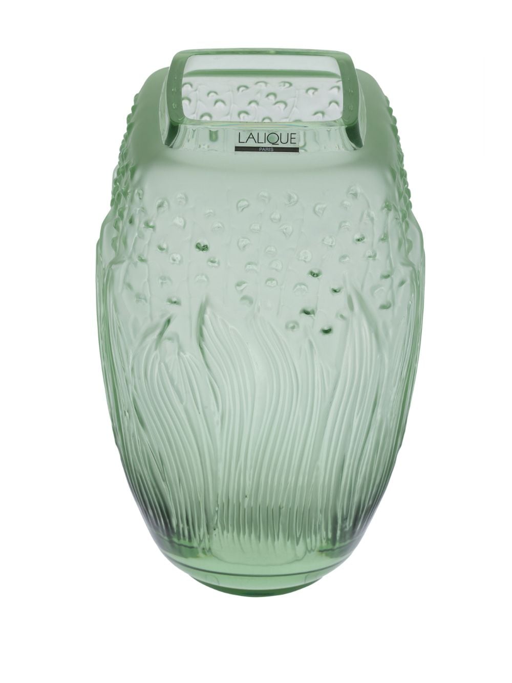 Shop Lalique Muguet Crystal Vase In Green
