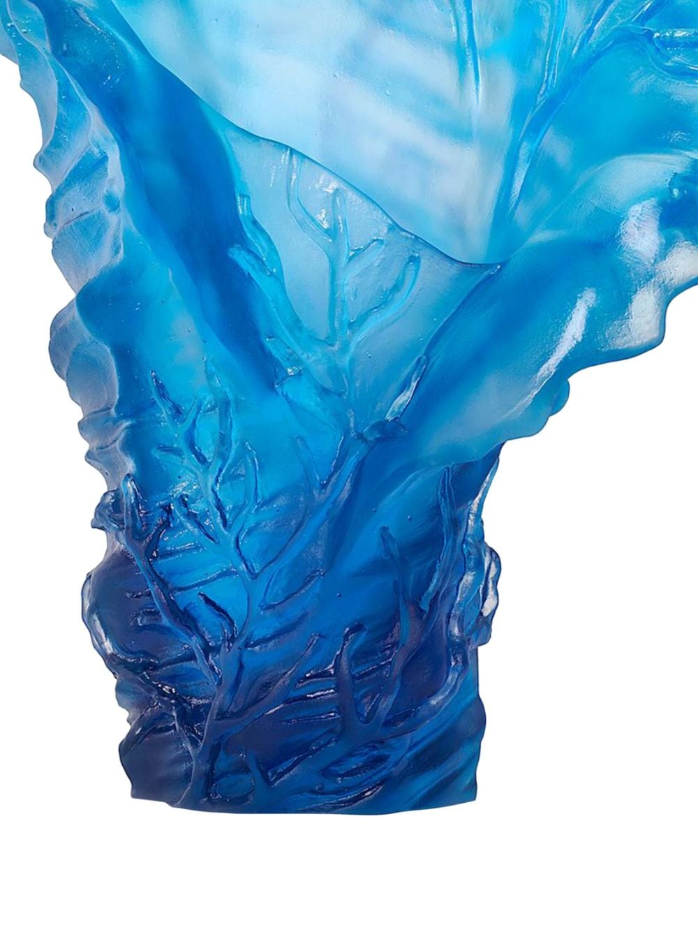 Shop Daum Mer De Corail Crystal Vase (23,5cm) In Blau