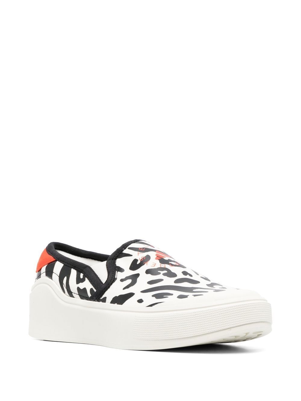 Shop Adidas By Stella Mccartney Leopard-print Slip-on Sneakers In Weiss