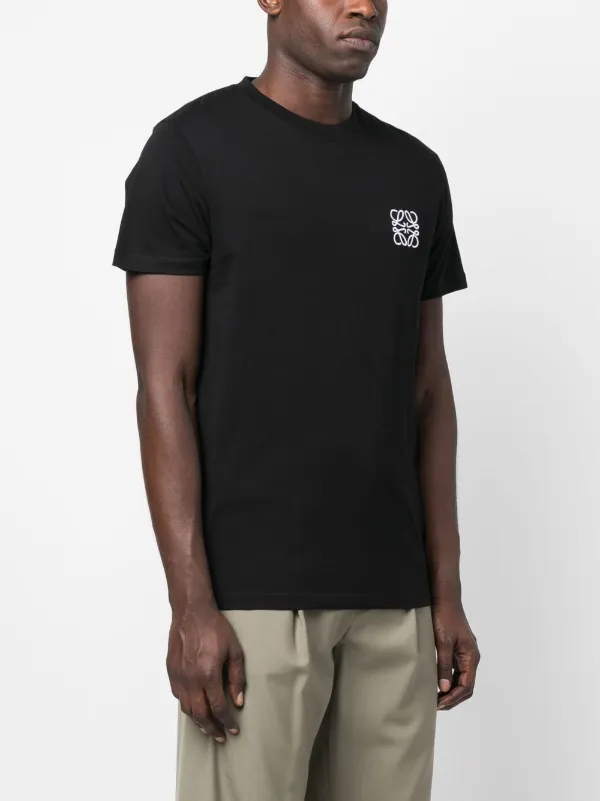 LOEWE Anagram Embroidered Cotton T-shirt | Black | FARFETCH