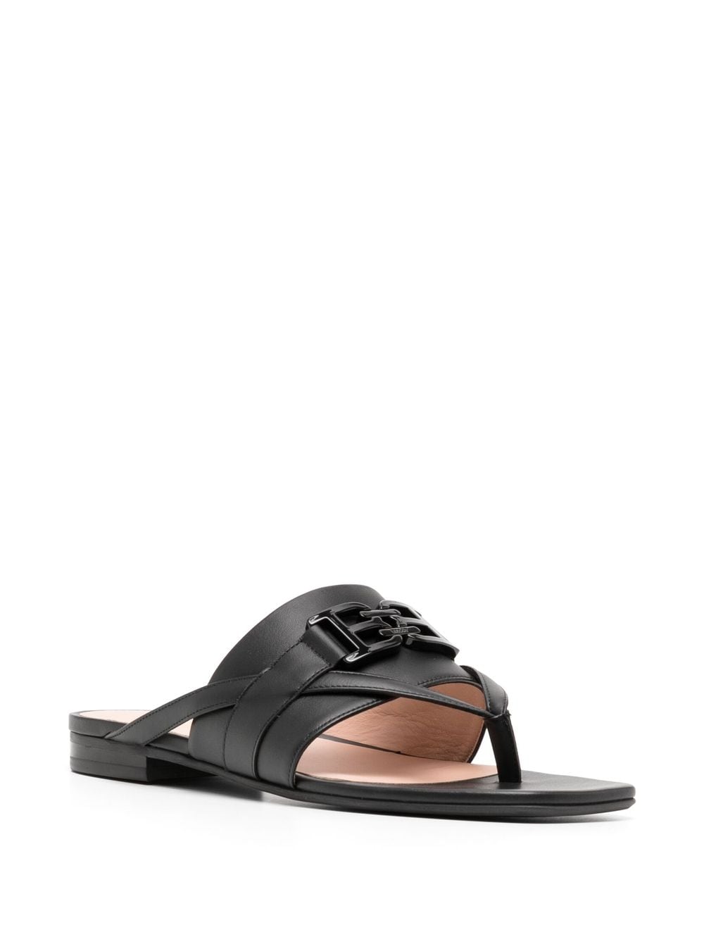 Shop Bally Elia Leather Sandals In Black