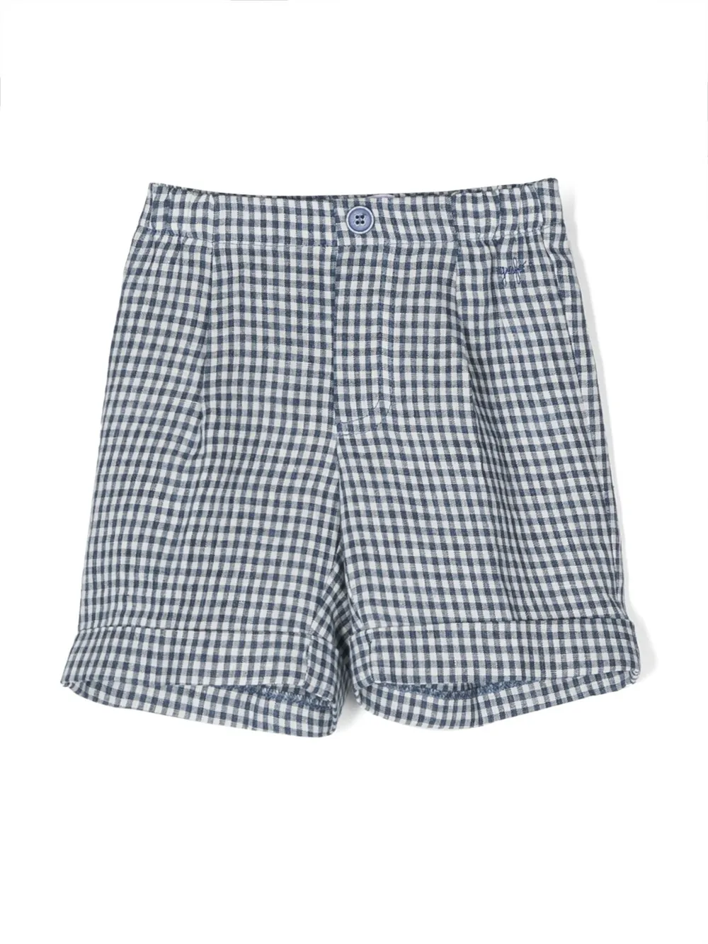 Il Gufo Gingham-check Linen Shorts In Blue