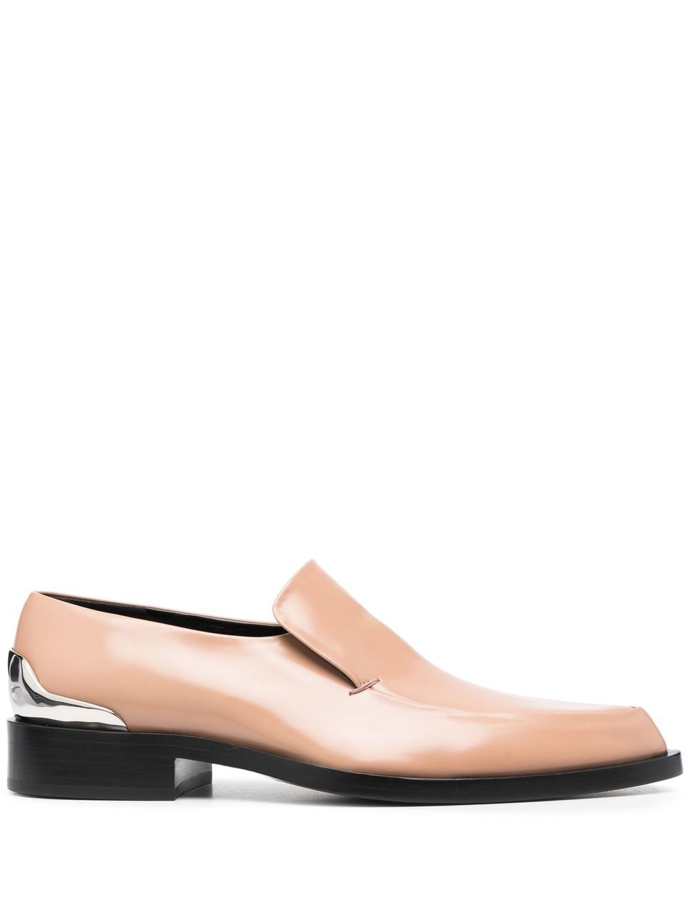 Shop Jil Sander Pointed-toe Leather Loafers In Nude