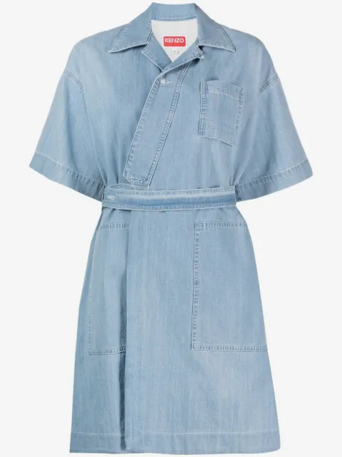 Kenzo tied-waist denim wrap dress