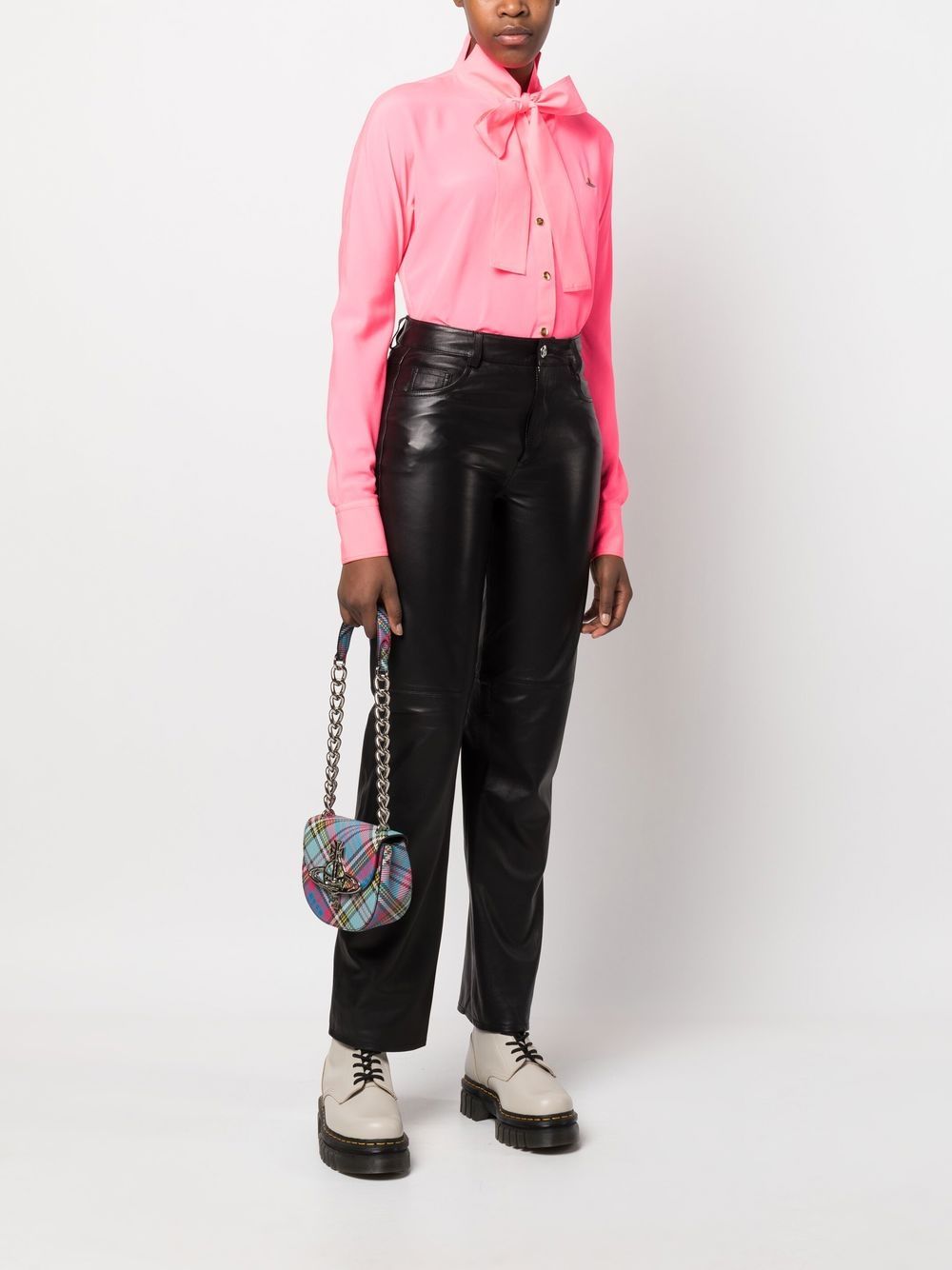 Shop Vivienne Westwood Long-sleeve Pussy-bow Shirt In Rosa