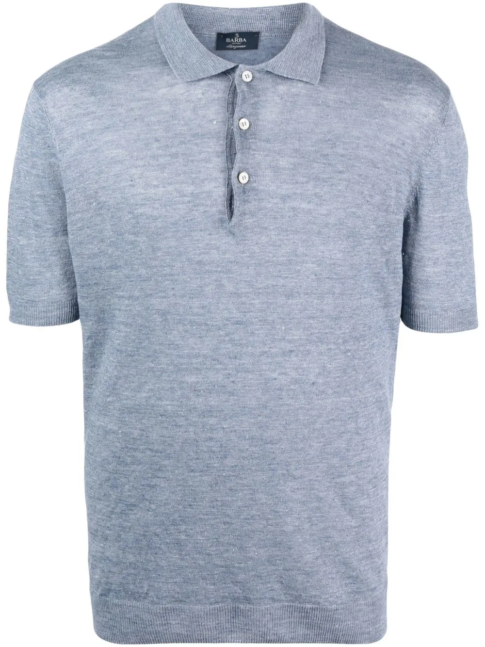 

Barba button-front short-sleeved polo shirt - Blue