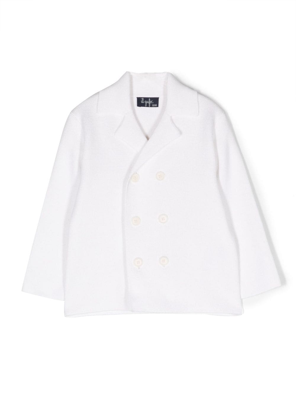 Il Gufo Kids' Double-breasted Cotton Blazer In White