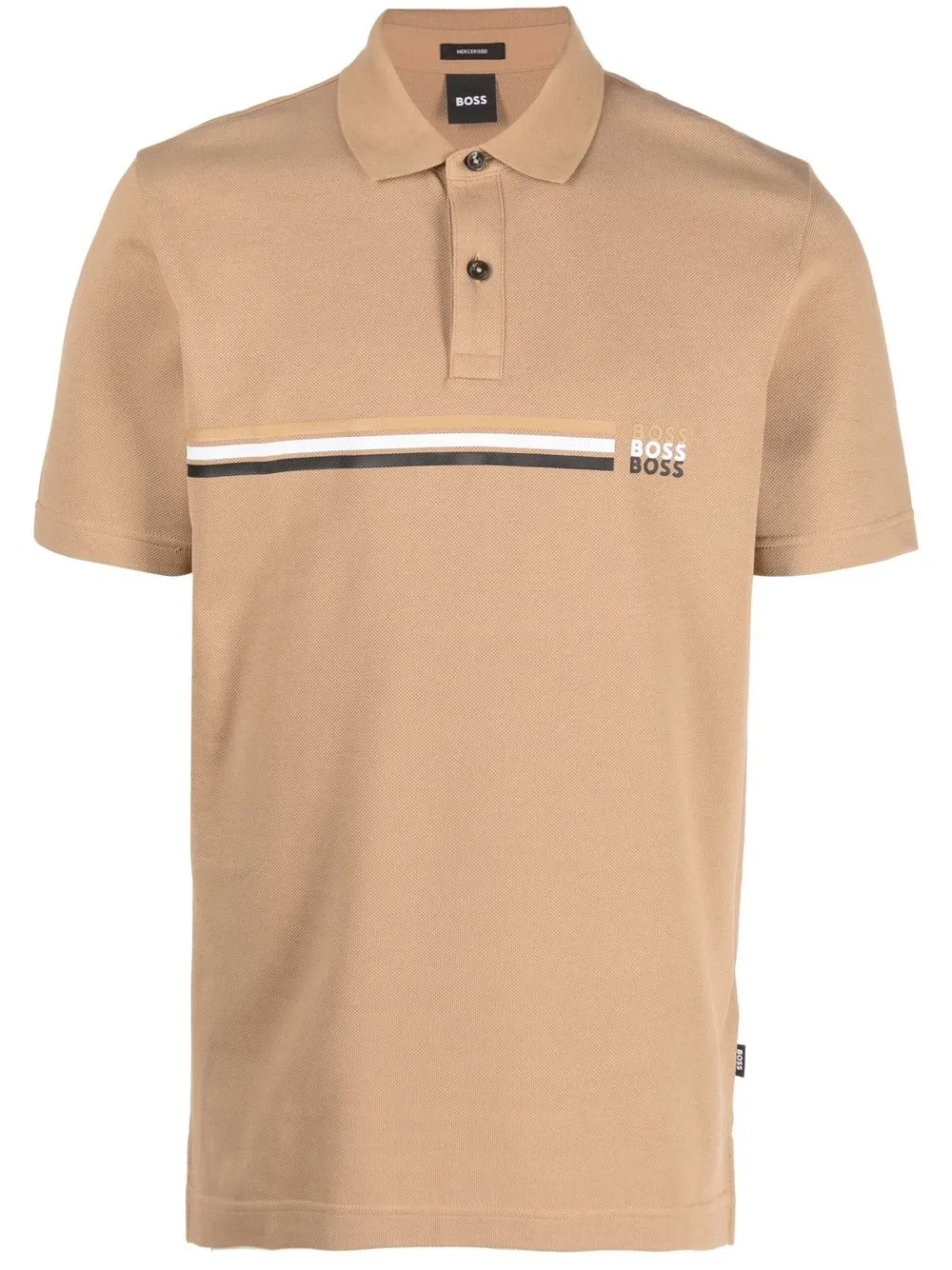 

BOSS logo-print short-sleeved polo shirt - Neutrals