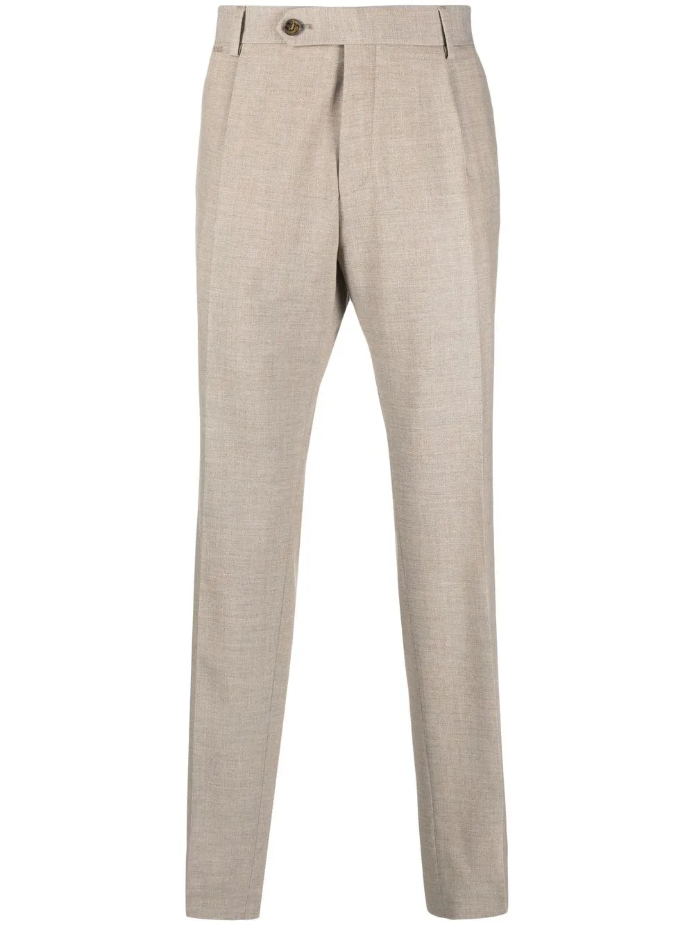 

BOSS embroidered-logo tailored trousers - Neutrals