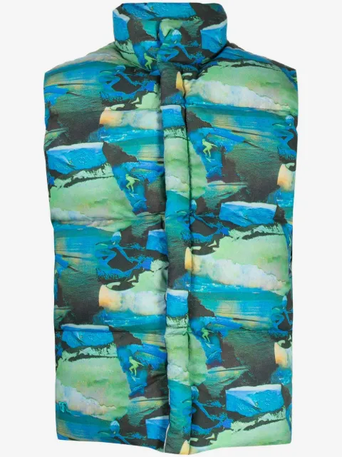 ERL printed quilted puffer gilet