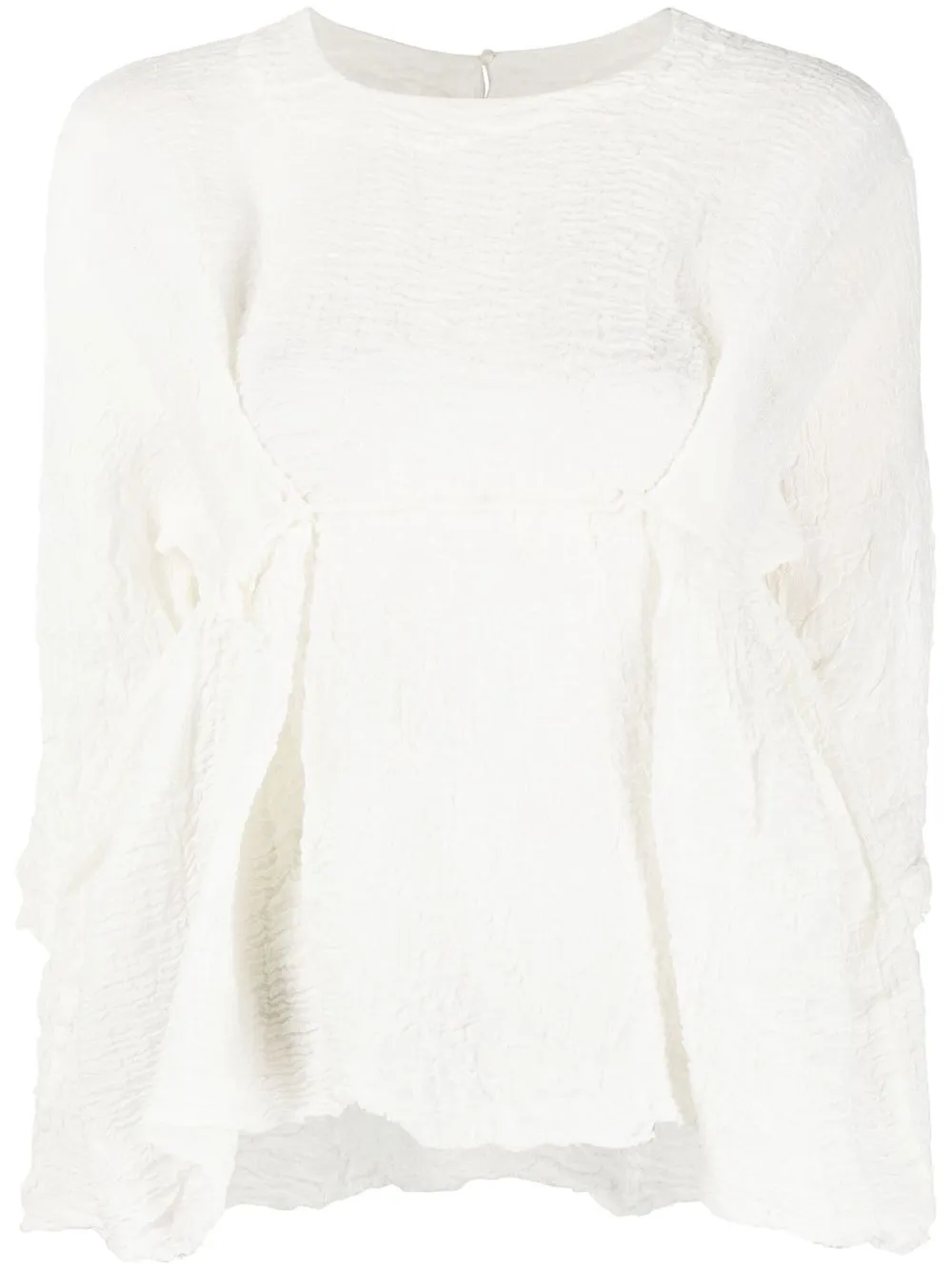 daniela gregis poplin texture blouse - white