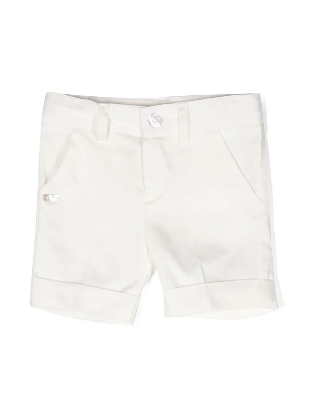 

Le Bebé Enfant logo-plaque straight-leg shorts - White