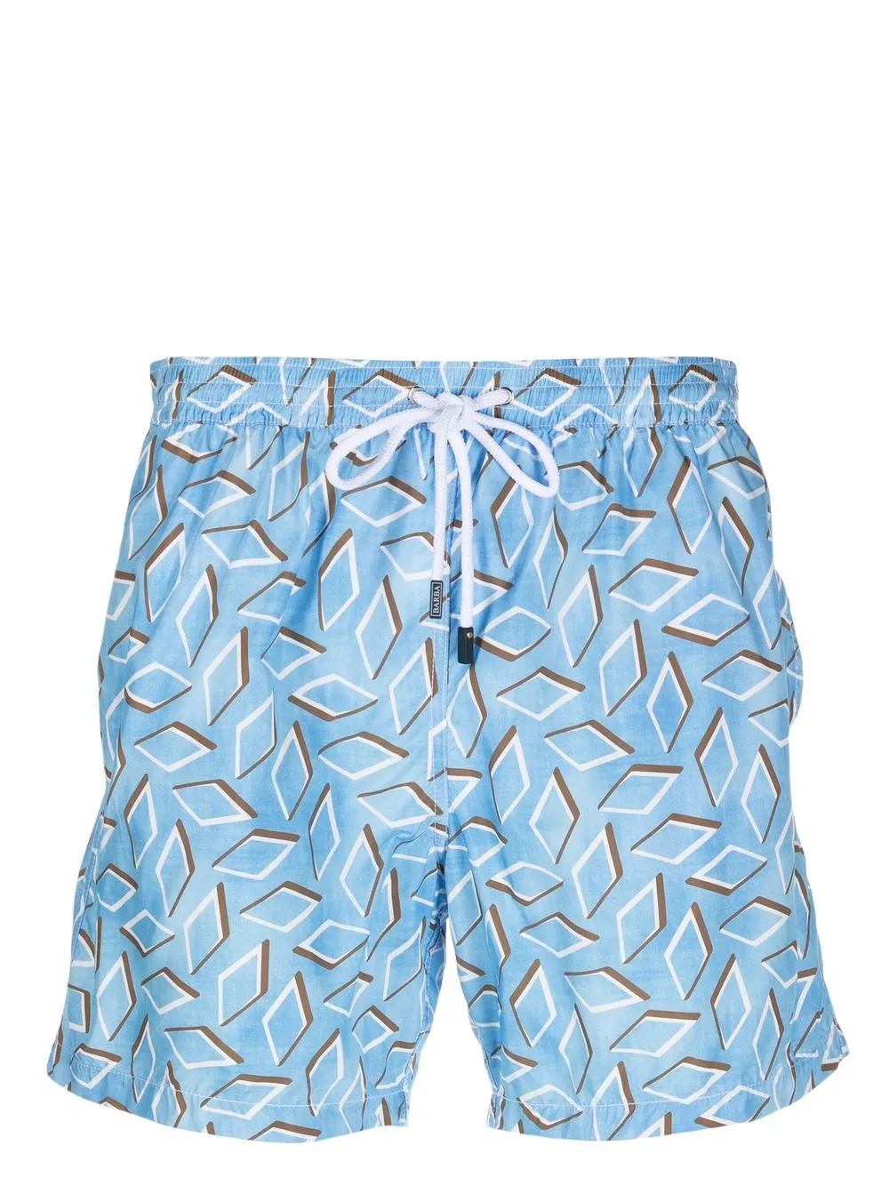 

Barba geometric-print drawstring swim shorts - Blue