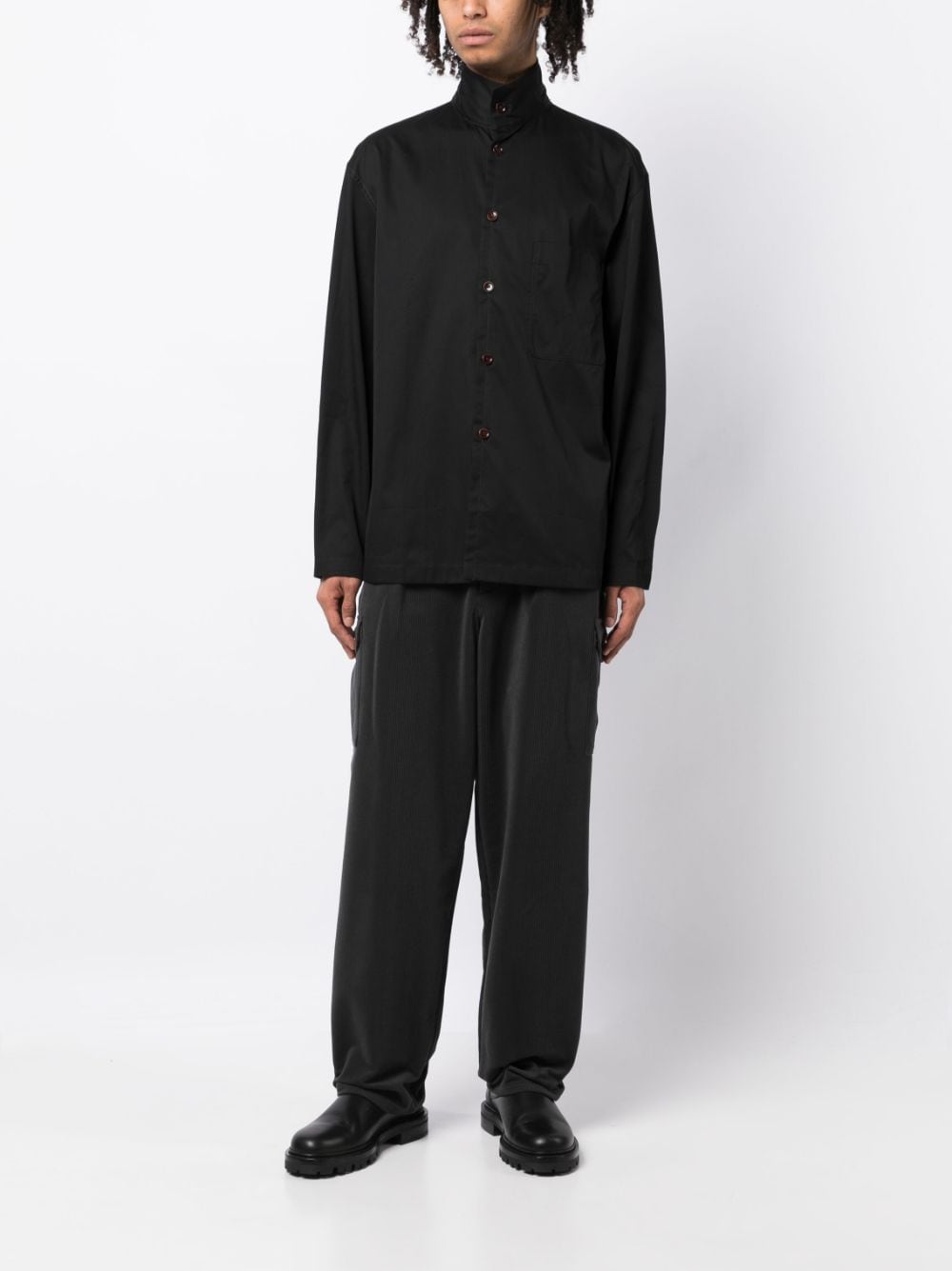 Lemaire Katoenen overhemd - Zwart