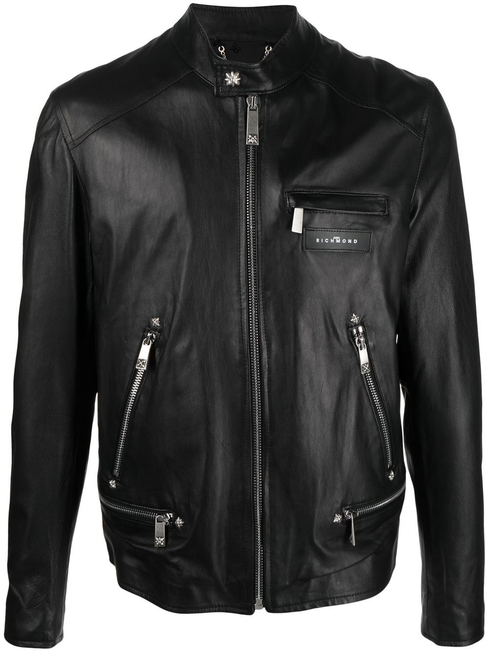 John Richmond Leather Biker Jacket - Farfetch