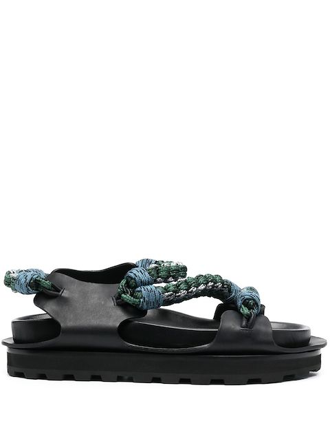 Jil Sander interwoven-design multicoloured sandals
