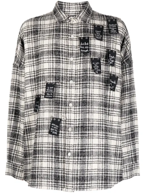 Haculla Safety plaid-pattern tweed shirt