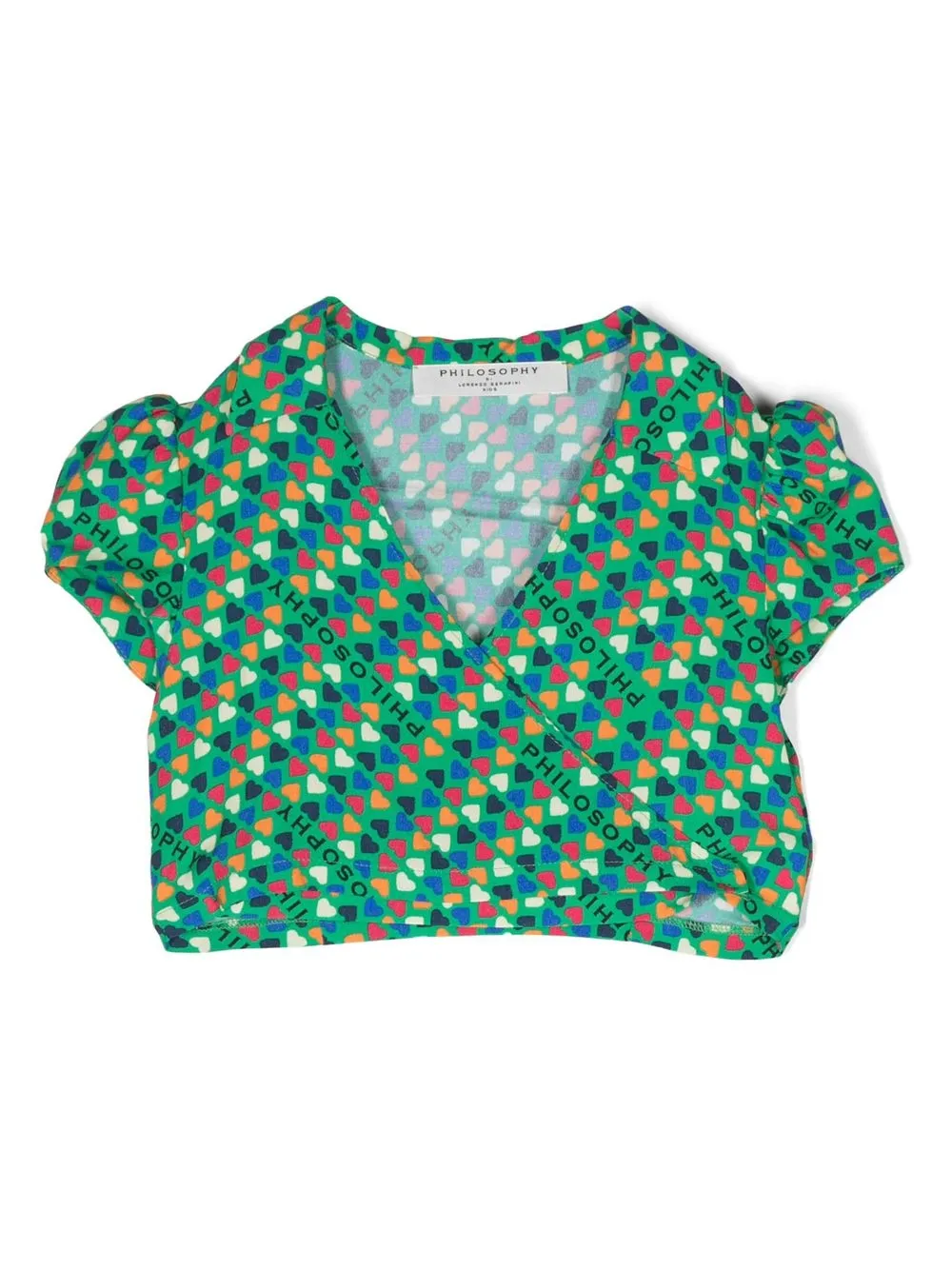 

Philosophy Di Lorenzo Serafini Kids hear-print detail T-shirt - Green