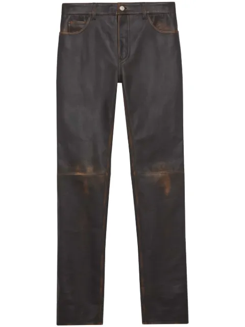 Courrèges pantalones rectos con efecto envejecido