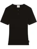 Courrèges logo-embroidered ribbed jersey T-shirt - Black
