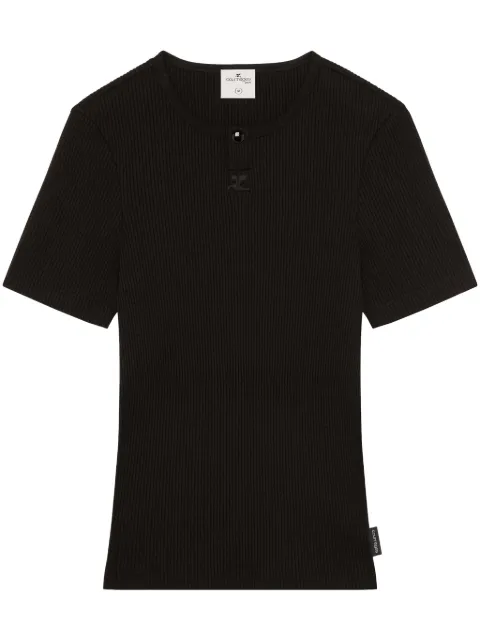Courrèges playera con logo bordado