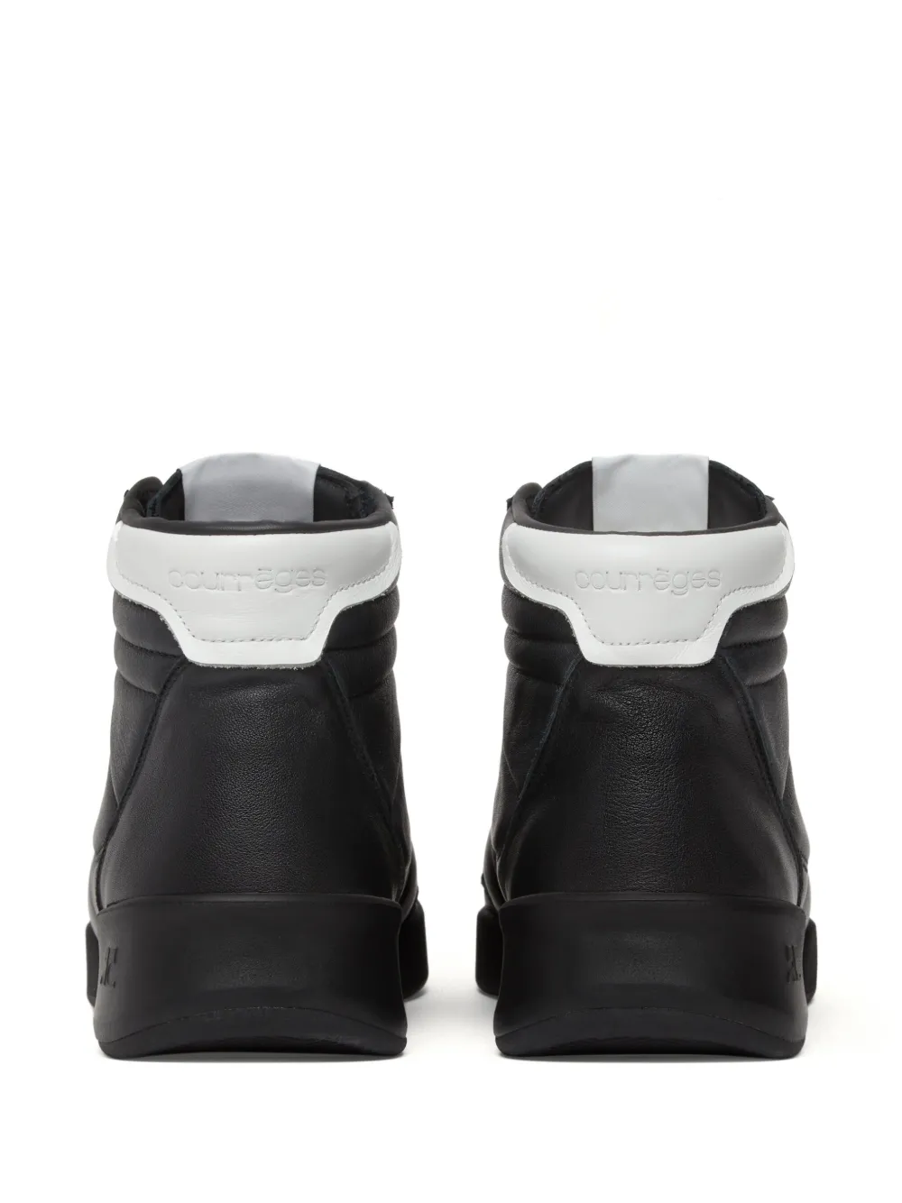 Shop Courrèges Mid Club 02 Leather Sneakers In Black