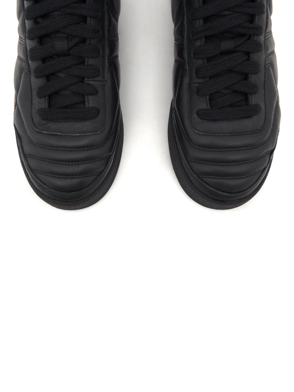 Shop Courrèges Mid Club 02 Leather Sneakers In Black