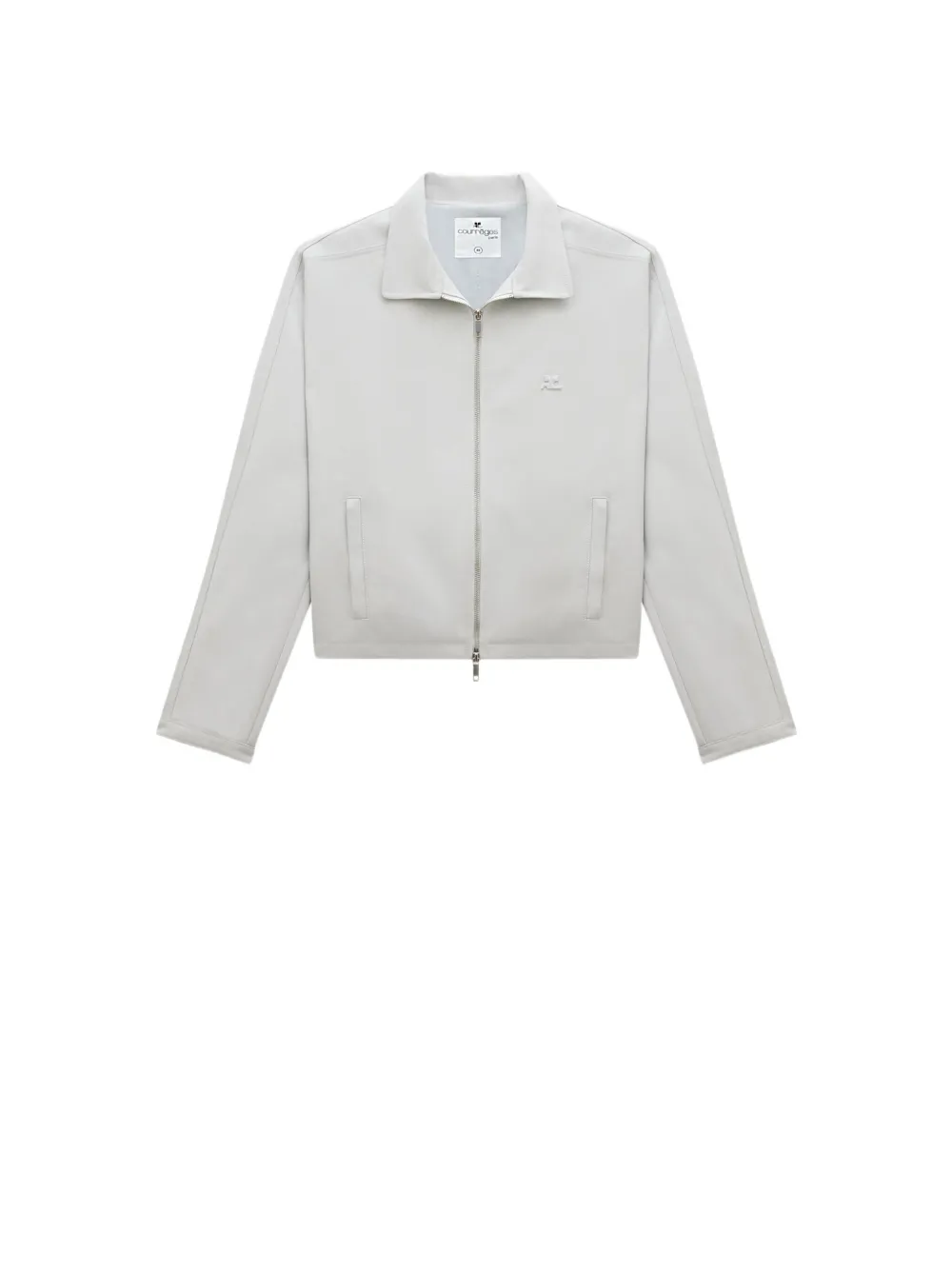 Courrèges Zipped Retro Twill Bomber Jacket In Gray