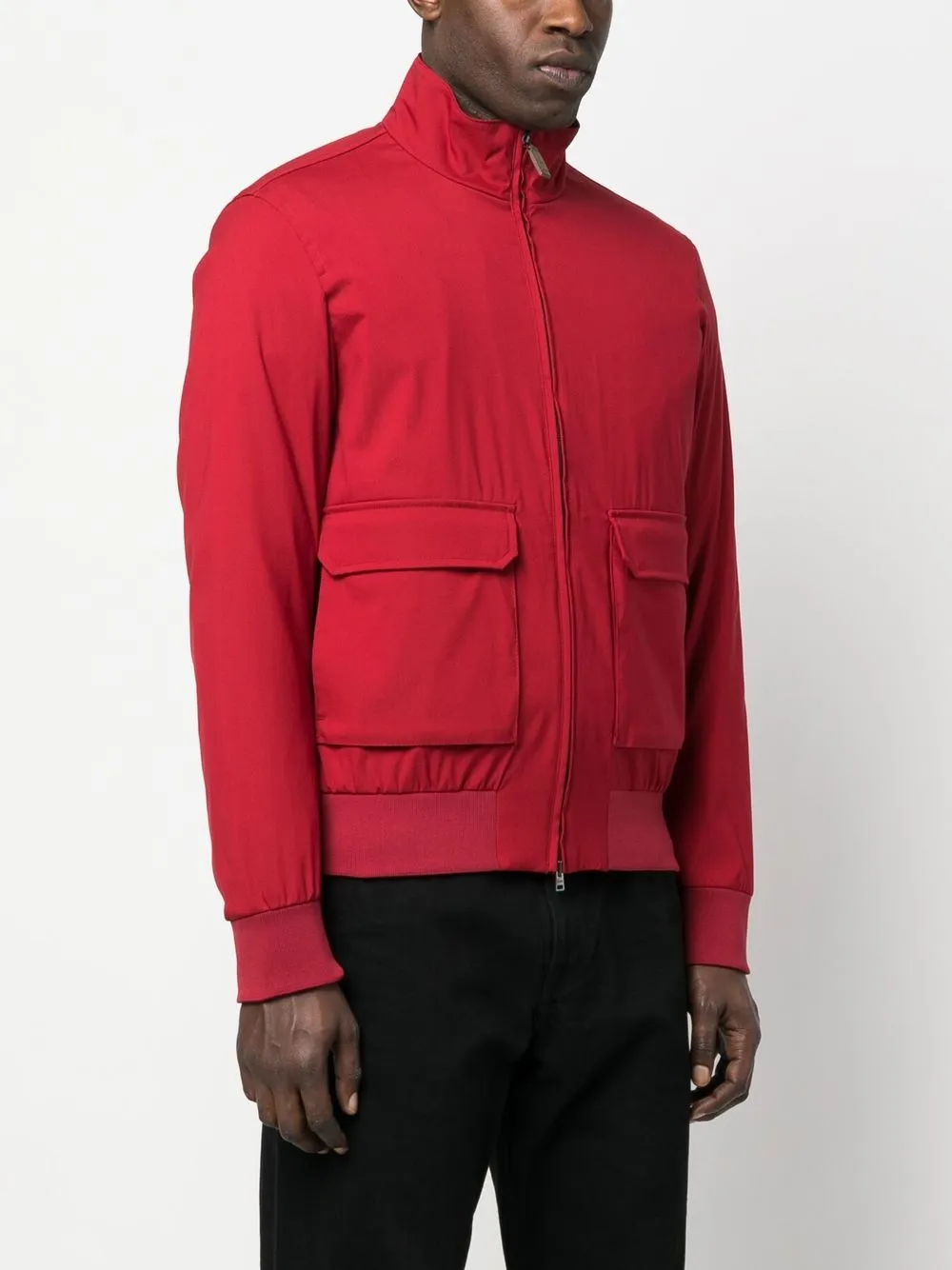 Herno Zip-up Bomber Jacket In Red