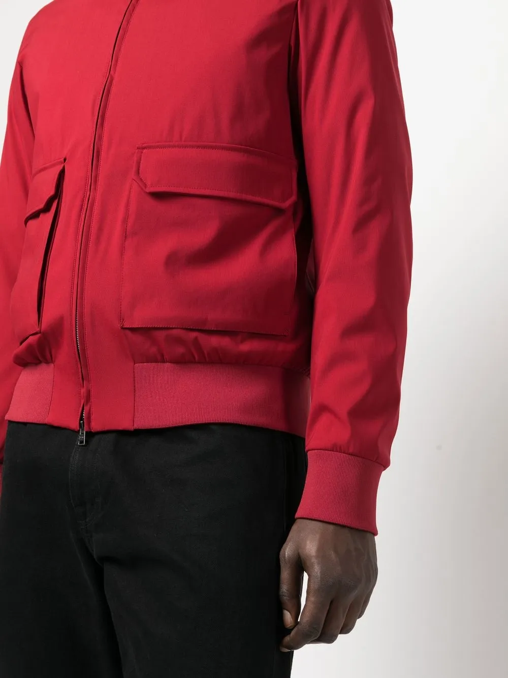 Herno Zip-up Bomber Jacket In Red