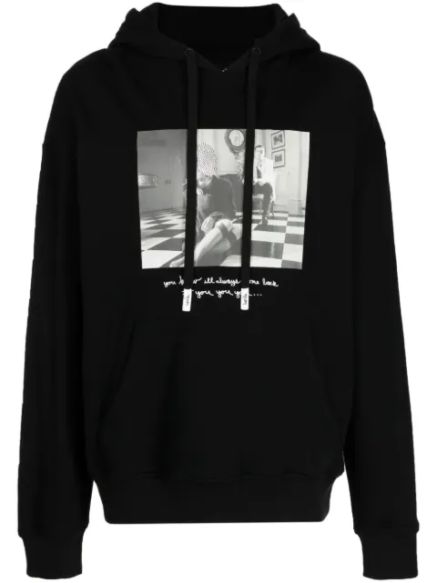 Haculla photograph-print drawstring cotton hoodie