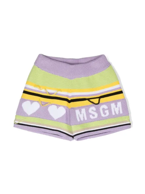 MSGM Kids intarsia knit shorts