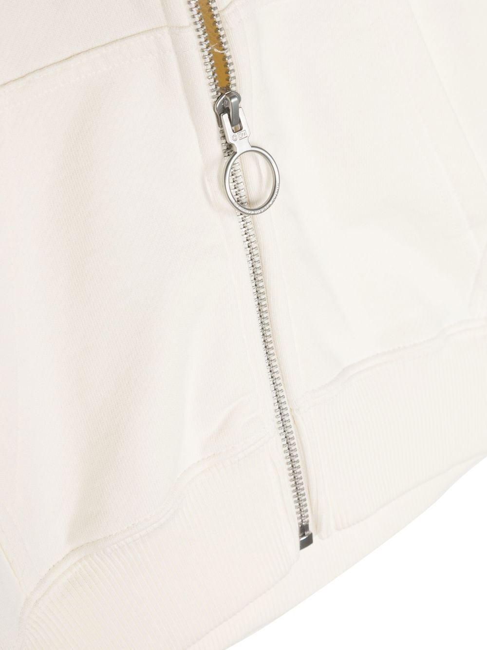 Shop Off-white Arrow-motif Zip-up Hoodie In Weiss