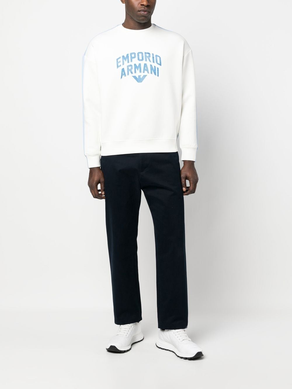 Emporio Armani Sweater met logoprint - Wit