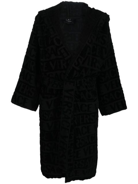 Versace logo-print hooded robe