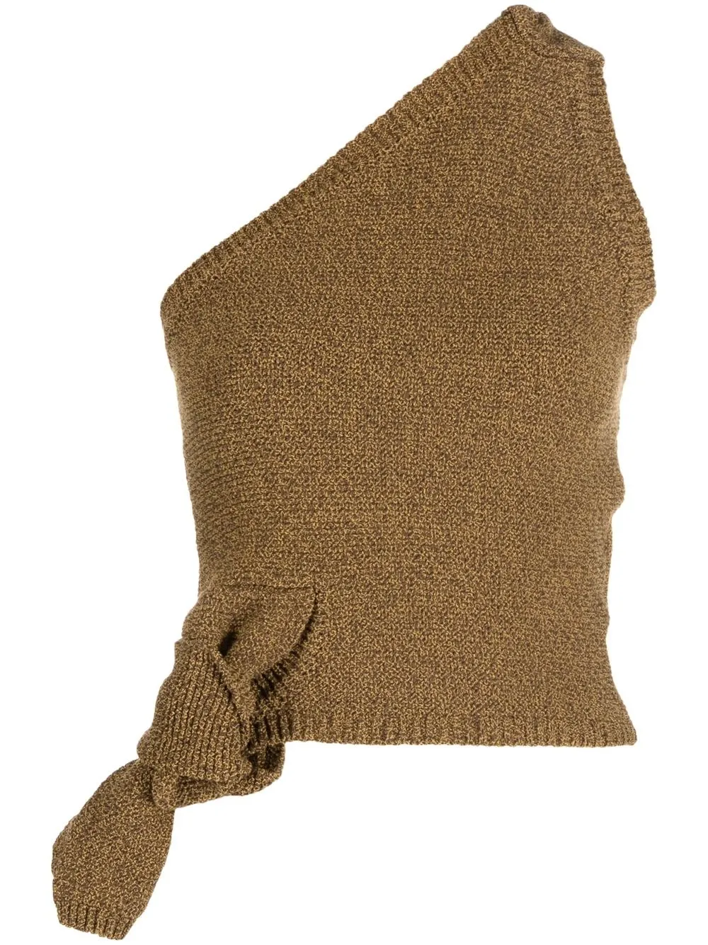Jacquemus Brown Knitted One-shoulder Top La Maille Noeud In Braun