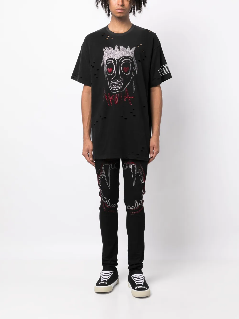 Haculla T-shirt met studs - Zwart