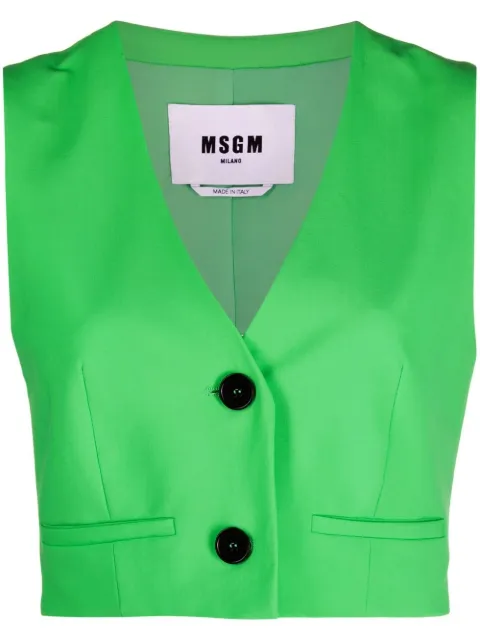 MSGM Cropped-Weste aus Schurwolle