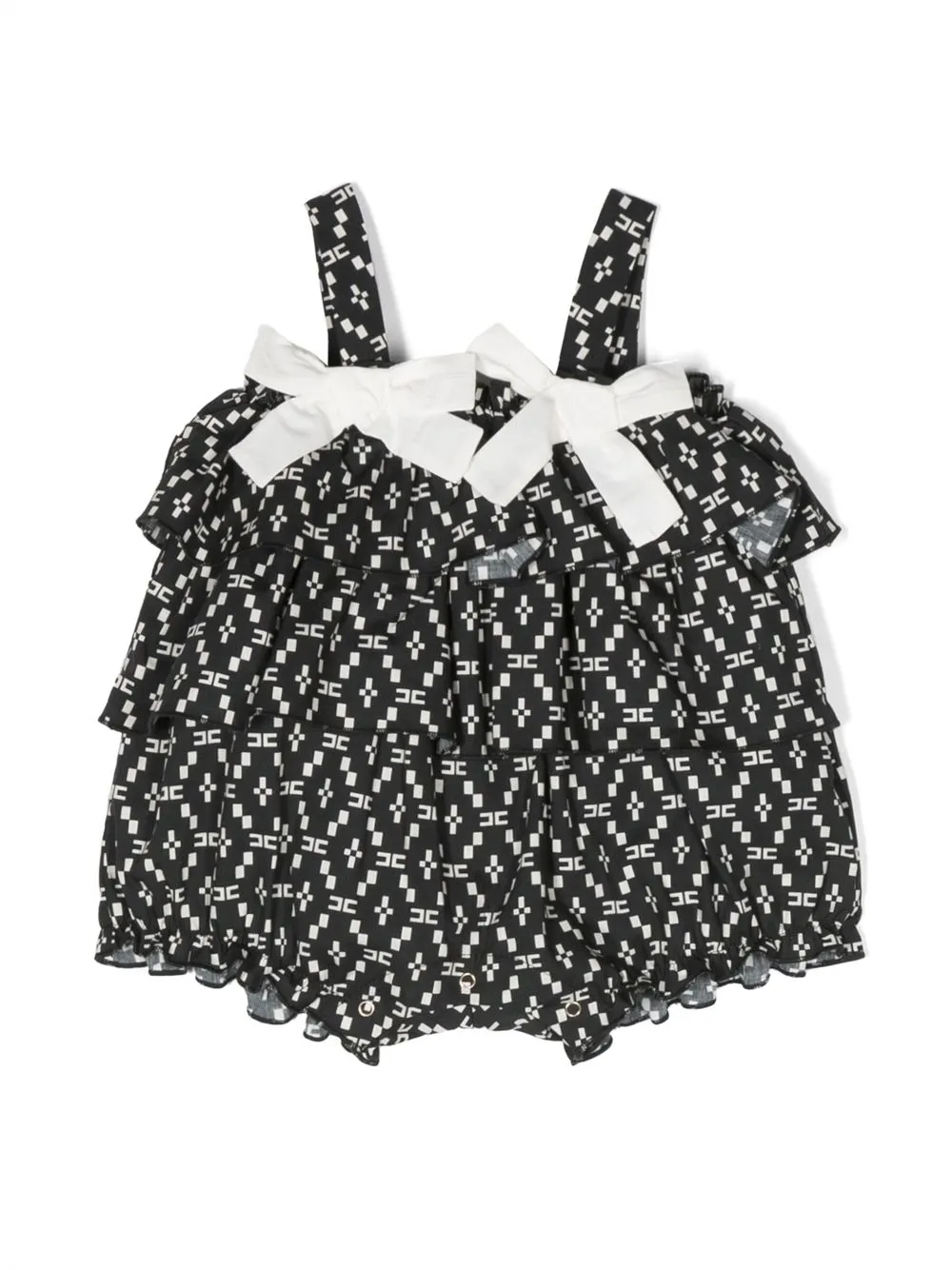 

Elisabetta Franchi La Mia Bambina set de romper con monograma estampado - Negro