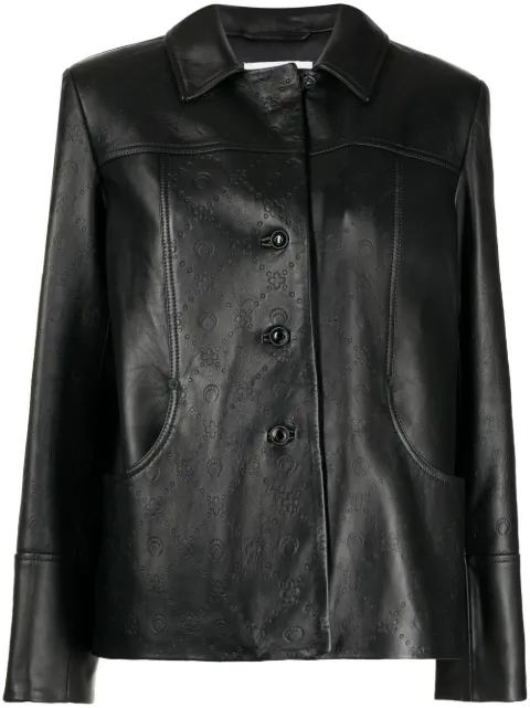 Marine Serre Regenerated monogram-embossed leather jacket