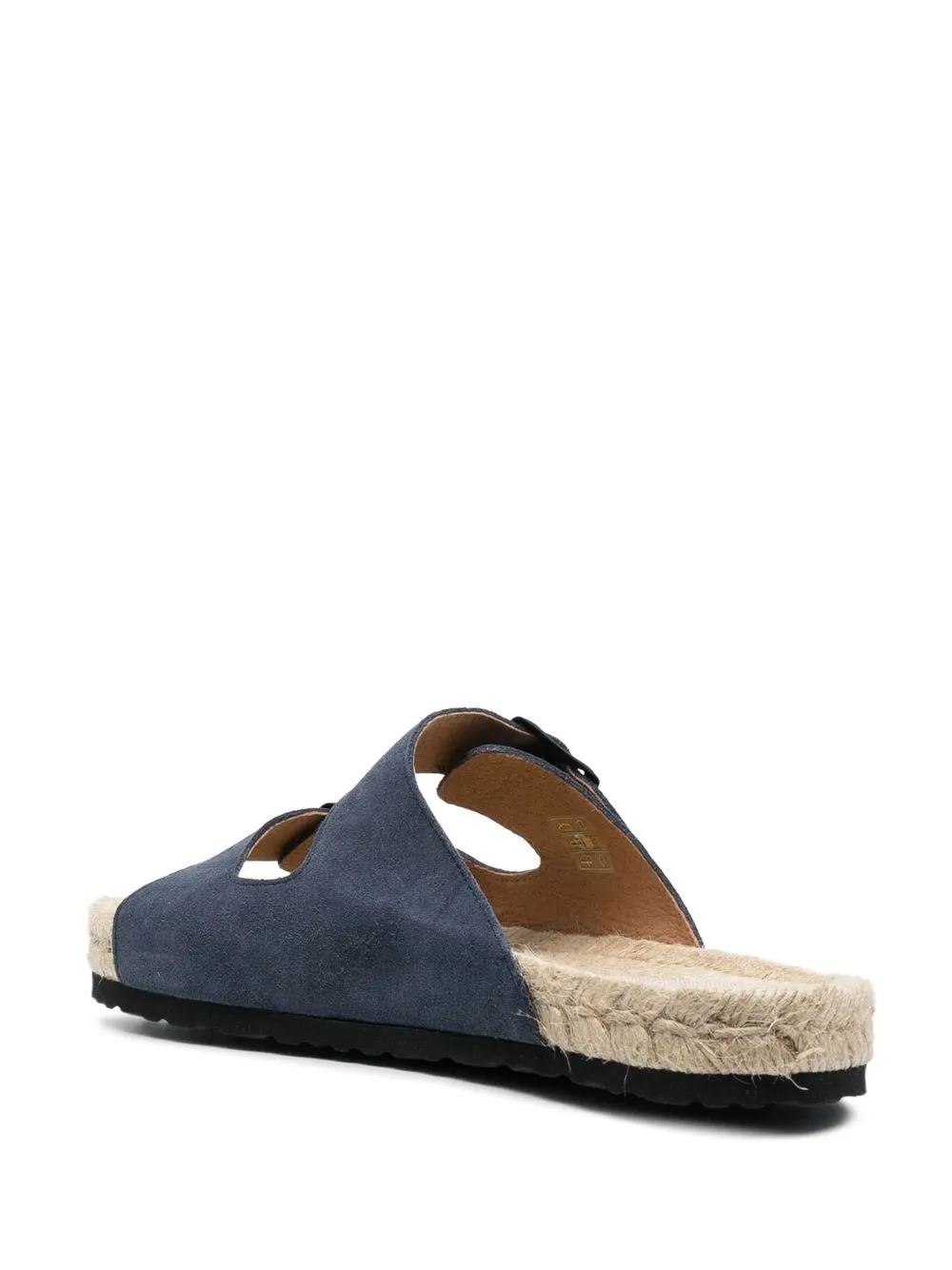 扣环带绒面皮草编凉鞋