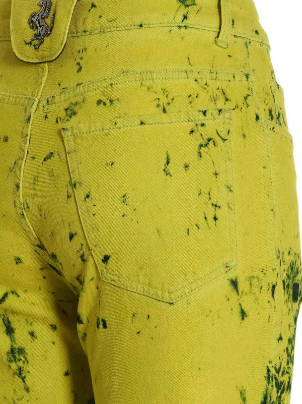 【関税込み】FERRARI Tie-dye jeans Ferrari Tie dye-print Jeans | Yellow | FARFETCH JO